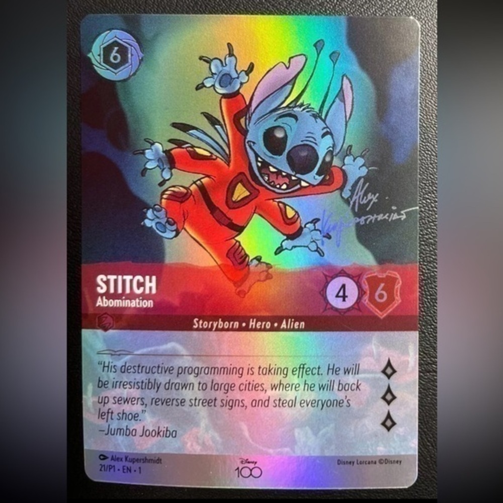 Disney Lorcana Promo Stitch Foil Card 2023